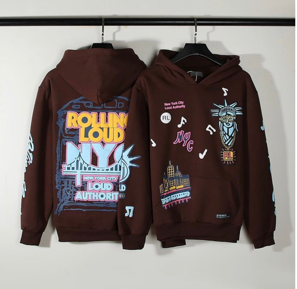 Travis Scott Rolling Embroidered Foam Letter Printed Hoodie For Men And Women